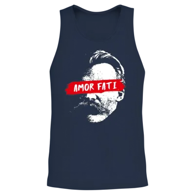 Friedrich Nietzsche with Eye Cover Amor Fati Unisex Tank Top - Navy