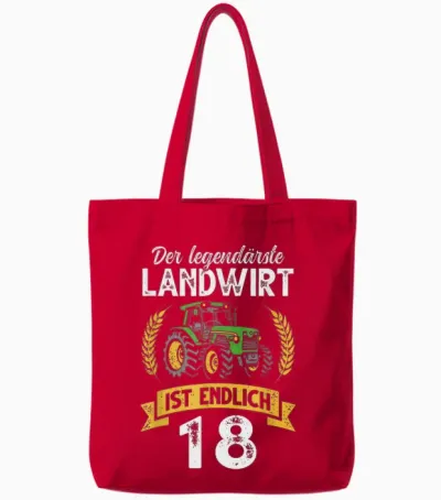 18. Geburtstag Junge Traktor Bauer Landwirt Tote Bags - Red