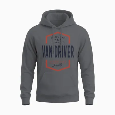 Van Driver Gift Funny Job Title Profession Unisex Hoodie - Charcoal