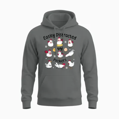 Funny Chicken Funny Sarcastic Unisex Hoodie - Graphite Heather