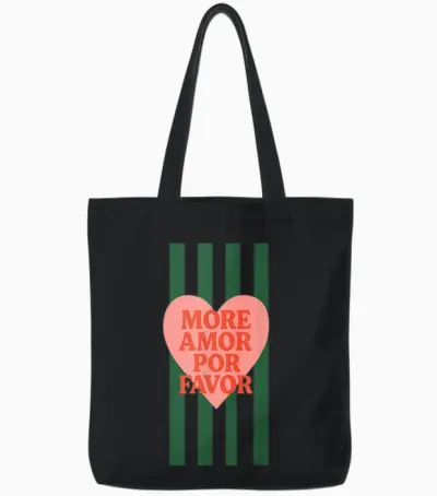 Plus Amor Por Favor Citation D'amour Latin Espagnol Tote Bags - Black