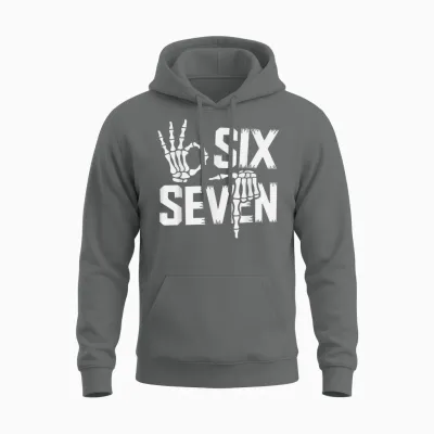 67 Skull 6 7 Garçons Filles Six Seven Skull Enfants Hommes Femmes Unisex Hoodie - Graphite Heather