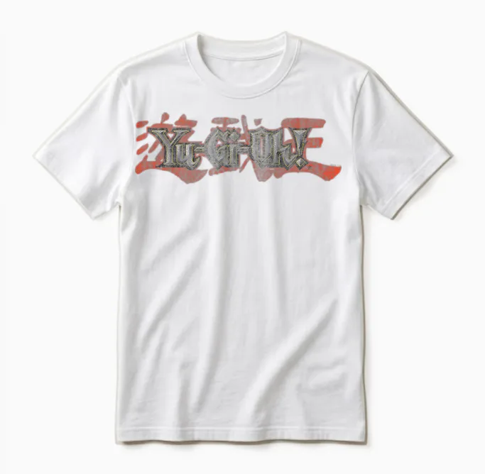Yu-Gi-Oh! Duel Monsters Retro Distressed Show Logo Anime Unisex T-Shirt in White