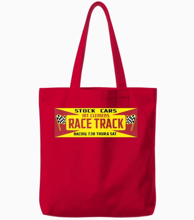 Mt Clemens Race Track Tote Bags in Red