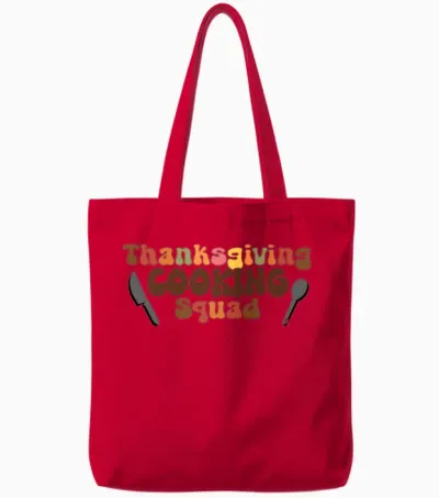Funny Thanksgiving | Thanksgiving Cooking Squad Tote Bags - Red