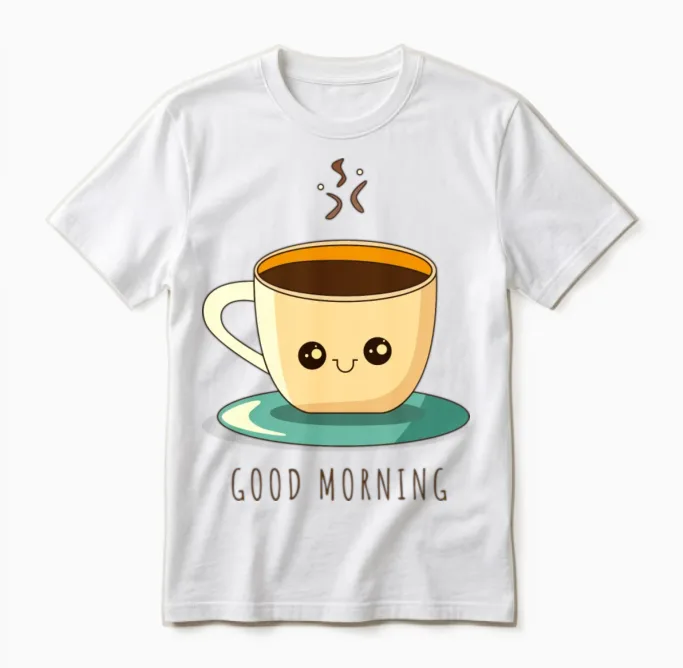 Good Morning Coffeet-Shirt Unisex T-Shirt in White