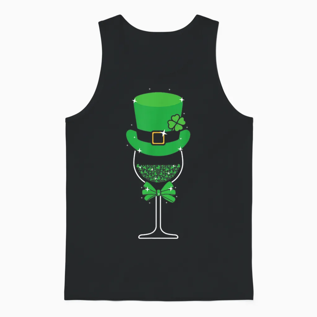 Leprechaun's Touch St. Patrick's Festive Wine Hat Women's Men's T-Shirt, Black, S Unisex Tank Top in Black