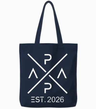 Papa 2026 Papi Since 2026 Papa Est 2026 T-Shirt, Black, S Tote Bags - Navy