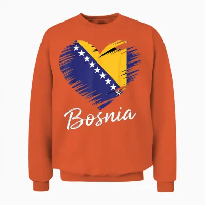 Bosnien Und Herzegowina Flagge Bosnische Wurzeln Unisex Sweatshirt - Orange