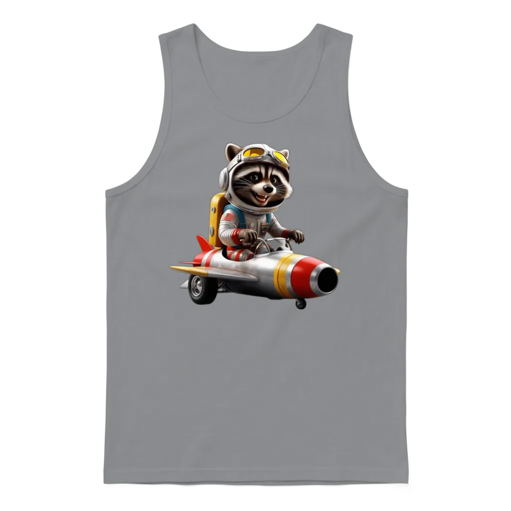 Retro Rocket Raccoon Roadtrip Unisex Tank Top - Sport Grey
