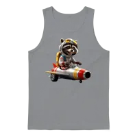 Retro Rocket Raccoon Roadtrip Unisex Tank Top - Sport Grey – 1