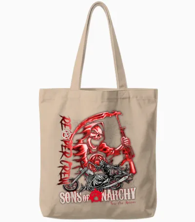 Sons of Anarchy Throwback Fear the Reaper Biker Tv Show Tote Bags - Natural