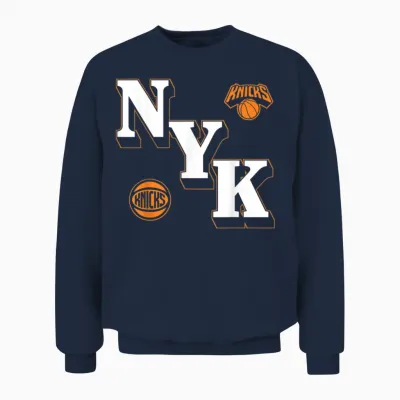 Nba - New York Knicks Logo Coudé Unisex Sweatshirt - Navy