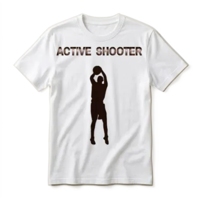 Active Shooter Basketball Unisex T-Shirt - White