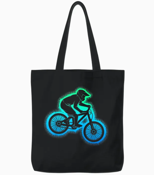 Mountainbike Mtb Downhill Biker Kinder Jungen Tote Bags in Black