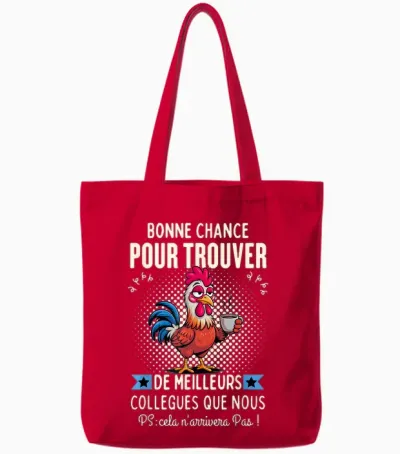 Cadeau Départ Collègue Travail Humour Nouveau Travail 2026 Tote Bags - Red