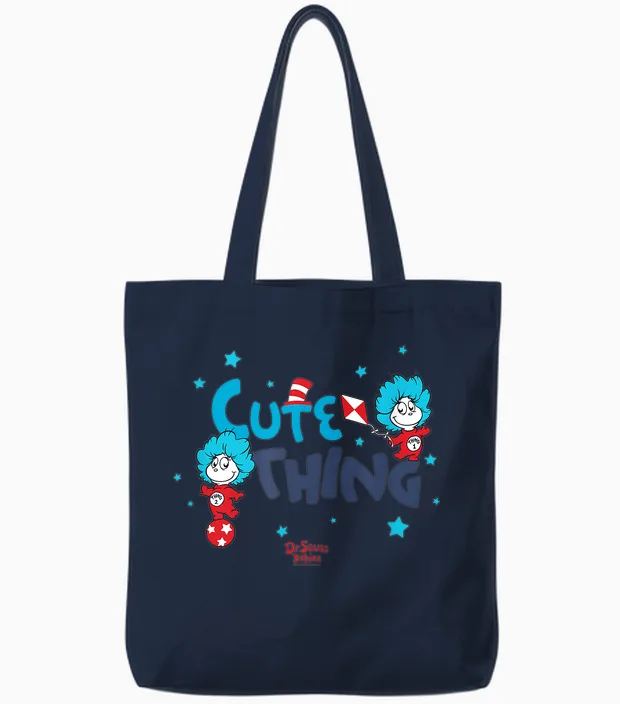 Dr. Seuss Babies Cute Thing Officially Licensed Tote Bags in Navy