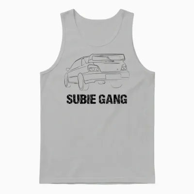 Subie Gang Subaru Wrx Jdm Lover Outline Silhouette Unisex Tank Top - Ash