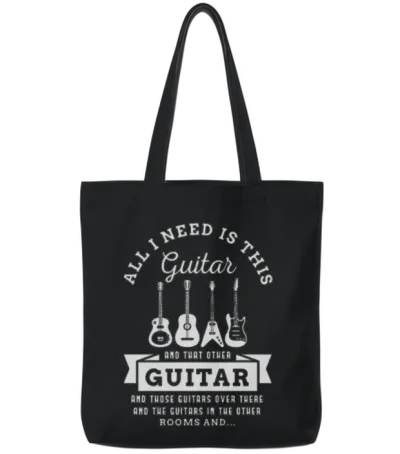 Guitar Design for a Guitar Player Tote Bags - Black