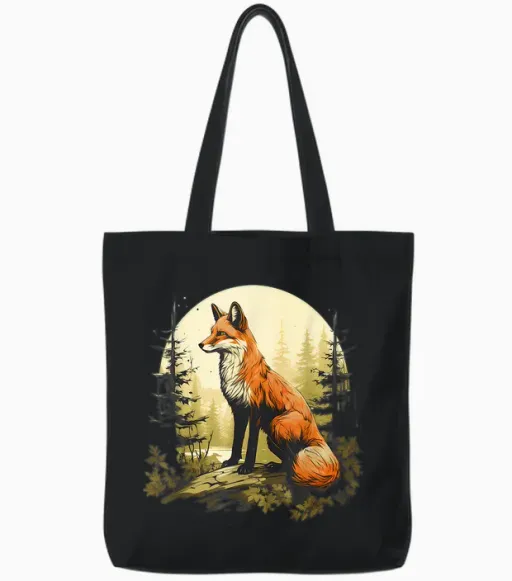 Fuchs Natur Wald Wildlife Motiv Tierliebhaber Landschaft Tote Bags - Black