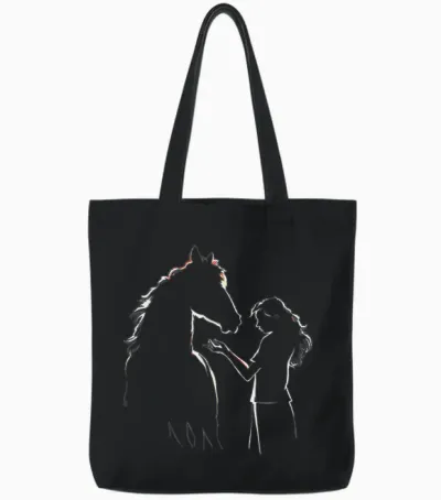 Pferd Und Mädchen Süßes Reiter Motiv Stall Und Reiten Pferde Tote Bags - Black