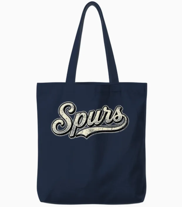 Spurs Vintage Design Men Women Tote Bags in Navy