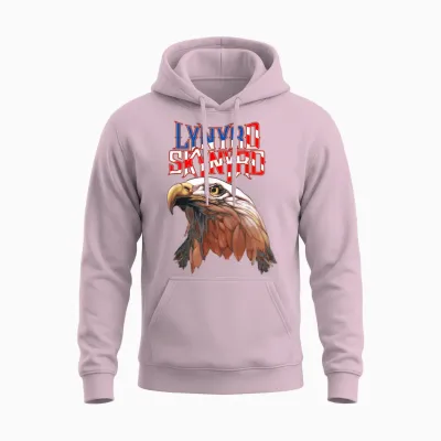 Lynyrd Skynyrd Americana Eagle Free Bird Retro Rock Us-Flagge Unisex Hoodie - Light Pink