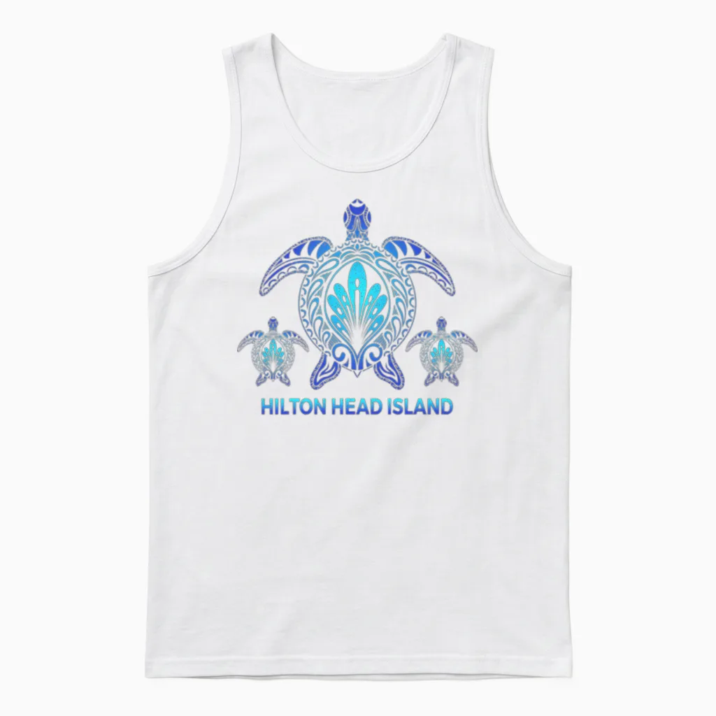 Hilton Head Island South Carolina Turtle Souvenirs Unisex Tank Top in White