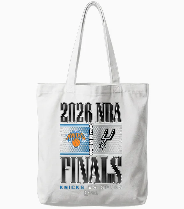 Nba 2026 Finals Knicks vs Spurs Battlegrounds Tote Bags in White