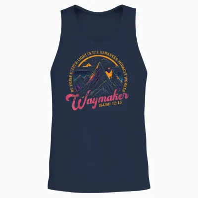 Waymaker Vintage Promise Keeper Miracle Worker Christian Unisex Tank Top - Navy