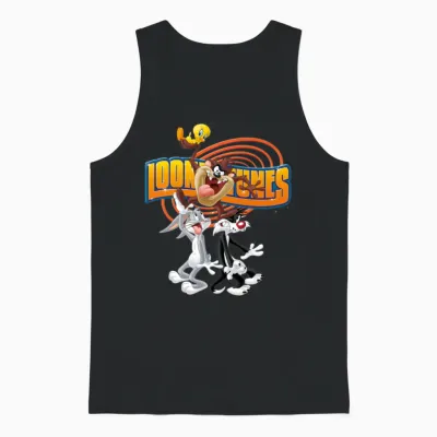 Looney Tunes Bugs Taz Tweety Sylvester Unisex Tank Top - Black