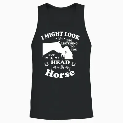Horse Loving Girl Funny Horse Saying Unisex Tank Top - Black