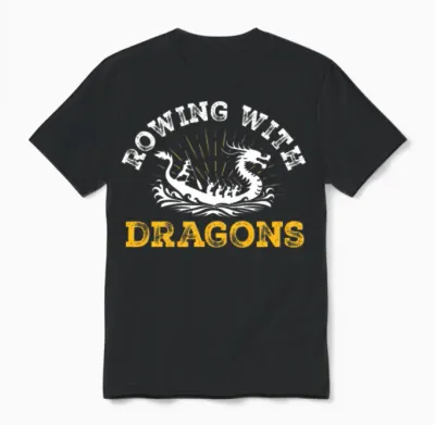 Rowing with Dragons Dragonboat Unisex T-Shirt - Black