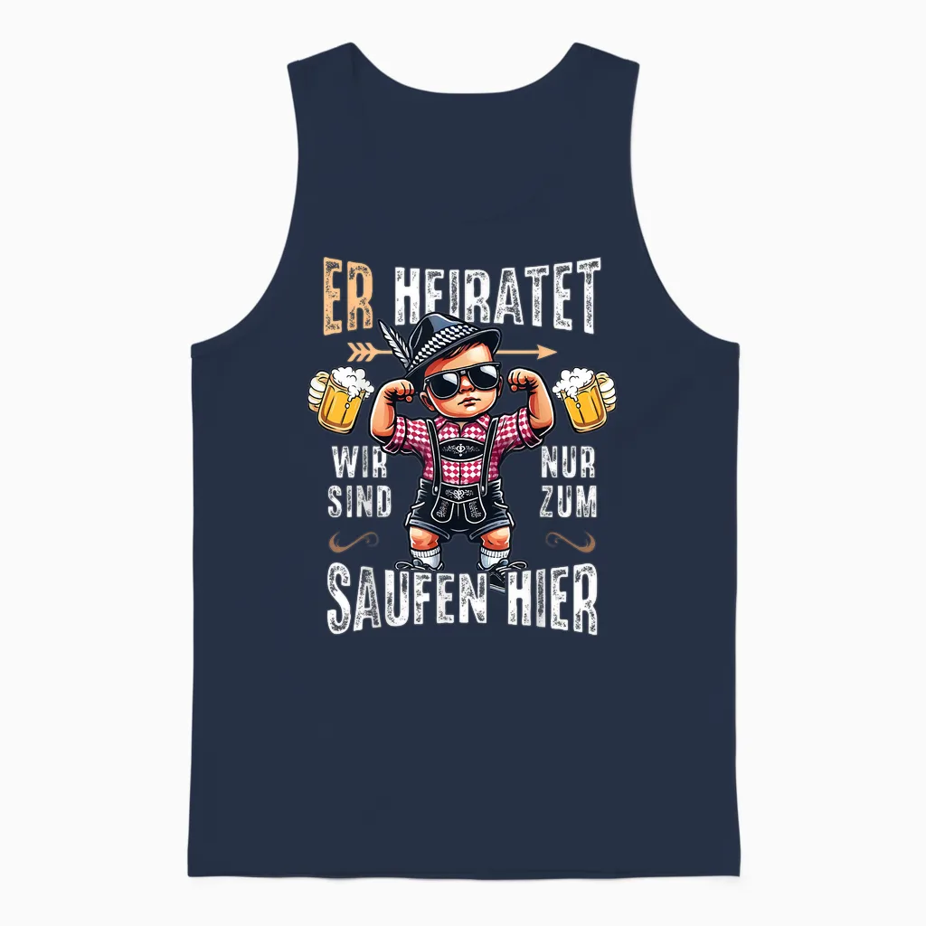 Junggesellenabschied Männer Jga T-Shirt Polterabend Poltern Unisex Tank Top in Navy