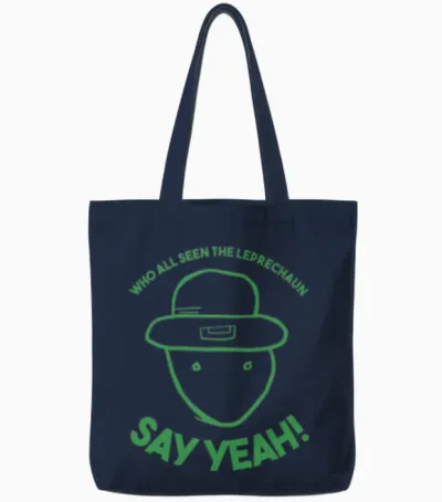 Amateur Leprechaun Sketch Mobile Alabama St Patric Tote Bags - Navy