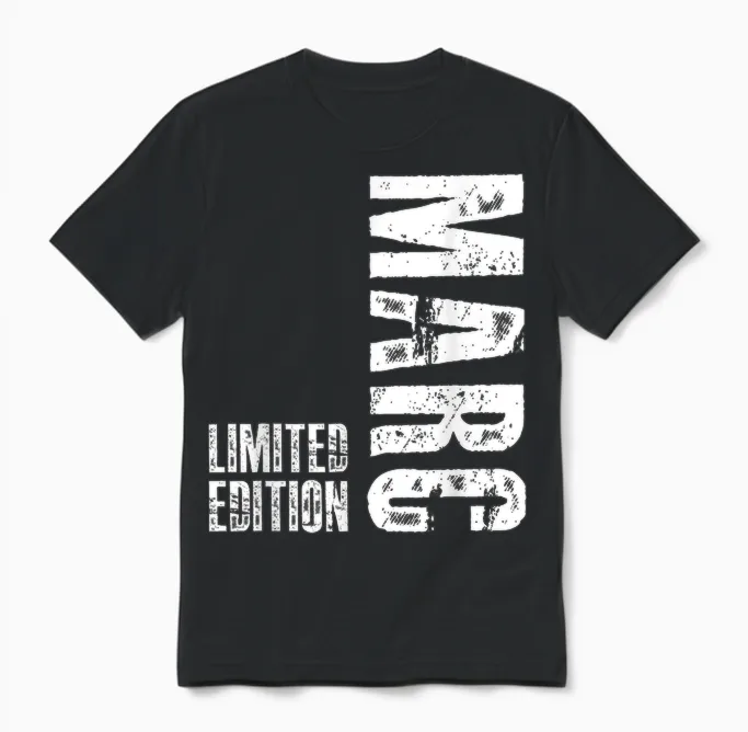 First Name Limited Edition Birthday Gift for Marc T-Shirt, Black Unisex T-Shirt in Black