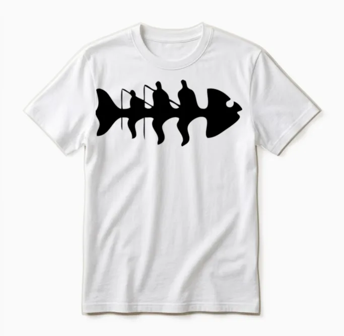 Fishbone Unisex T-Shirt in White
