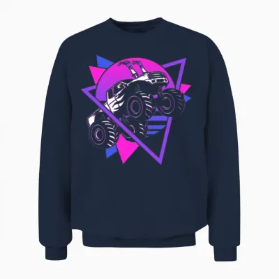 Monster Truck Retro Unisex Sweatshirt - Navy