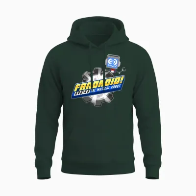Fandroid Logo with Waving Fandroid Unisex Hoodie - Forest