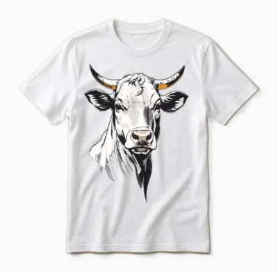 Cow Retro Unisex T-Shirt - White