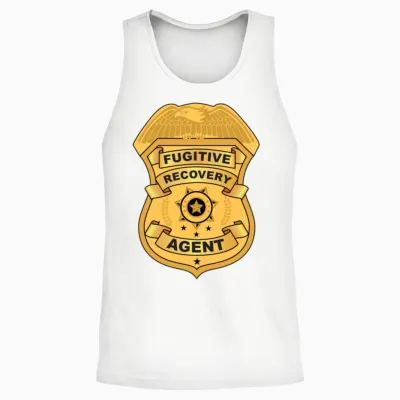Fugitive Recovery Agent Shield Unisex Tank Top - White