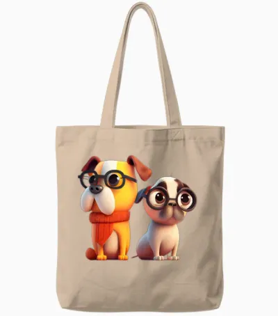 Cute Dogs Tote Bags - Natural
