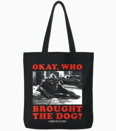Ghostbusters Who Brought the Dog Zuul Lustiger Film Tote Bags - Black
