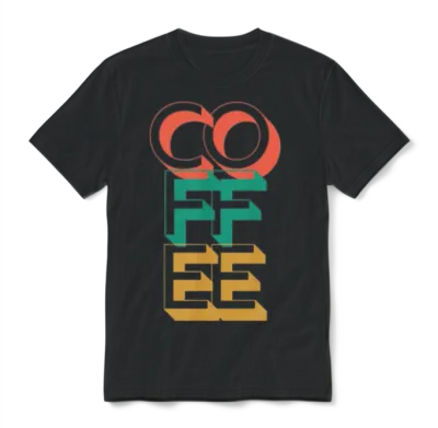 Retro Coffee Unisex T-Shirt - Black