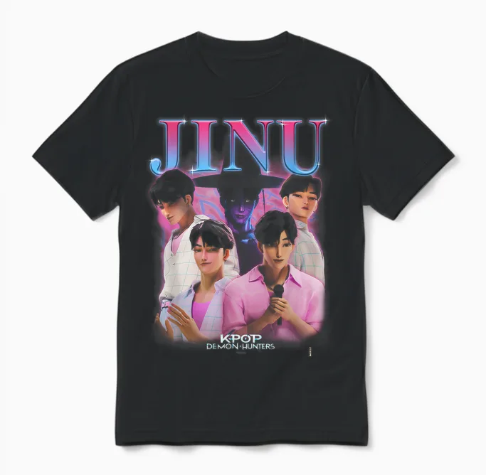 Kpop Demon Hunters Jinu Heartthrob Officially Licensed Unisex T-Shirt in Black