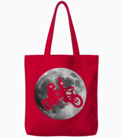 Sesame Street Ernie and Bert in Moonlight Shadow Bicycle Tote Bags - Red