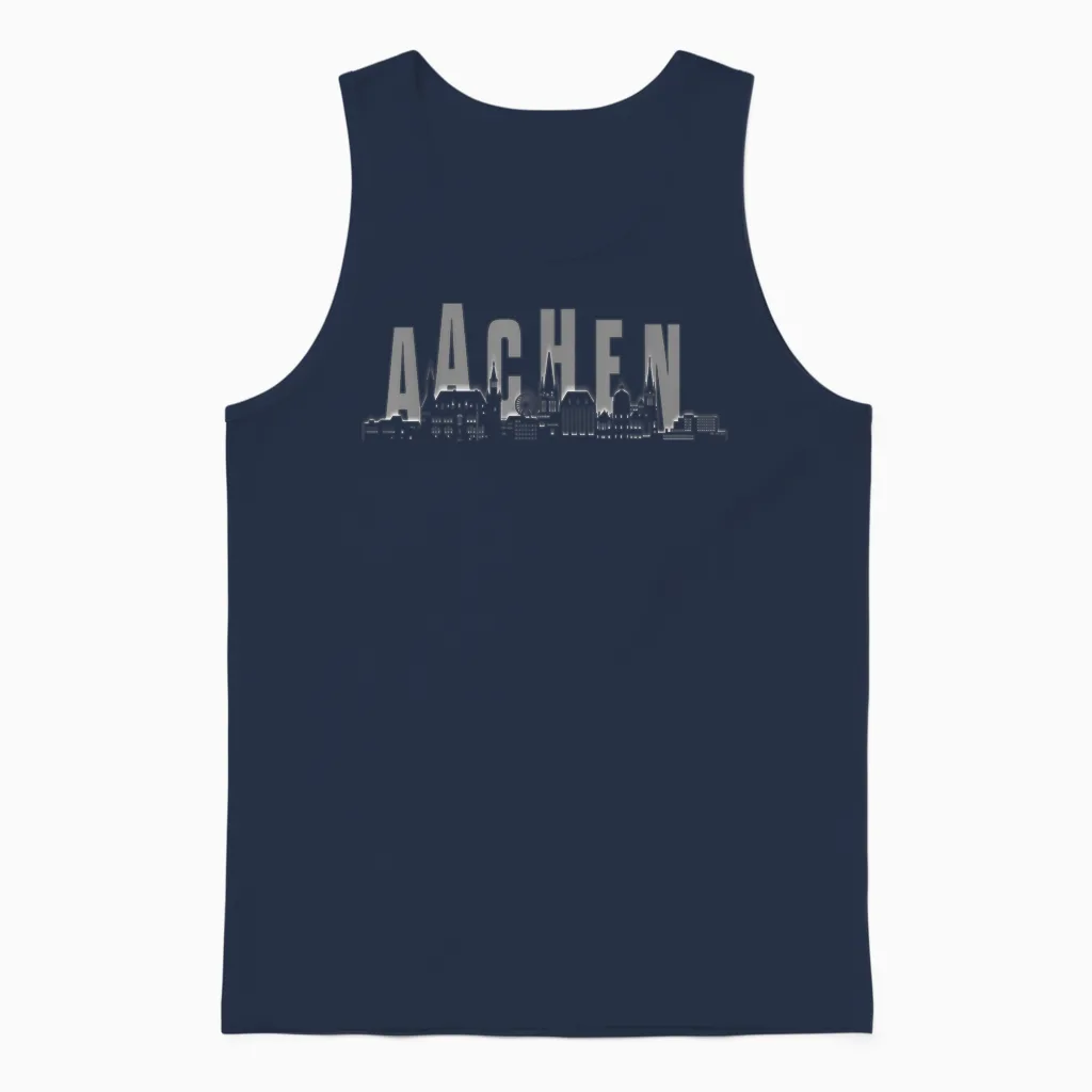 Aachen Skyline Unisex Tank Top in Navy
