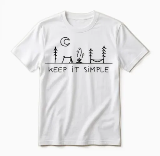Keep It Simple - Camping Unisex T-Shirt in White