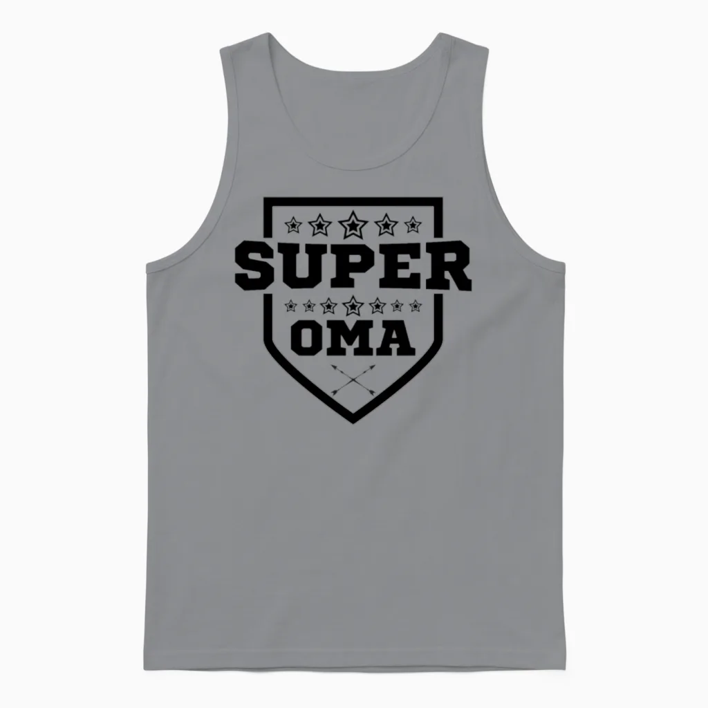 Super Oma Grandma 80 Birthday Gift Unisex Tank Top in Sport Grey