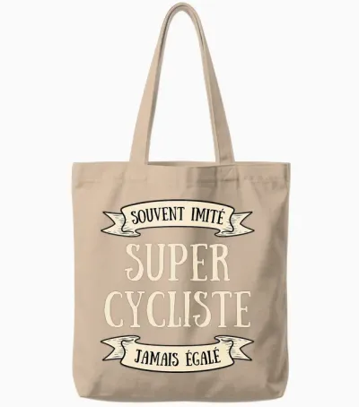 Super Cycliste Imité Humour Idée Cadeau Personnalisé Vélo T-Shirt Haut De Gamme Tote Bags - Natural